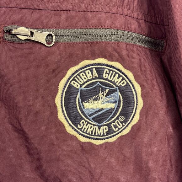 Bubba Gump Windbreaker Jacket Men's XXL Maroon Hooded Shrimp Co Forrest Gump - Picture 4 of 11